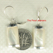 Load image into Gallery viewer, Solid Sterling Silver 925 Curved Mother of Pearl Leverback Earrings