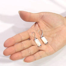 Load image into Gallery viewer, Solid Sterling Silver 925 Curved Mother of Pearl Leverback Earrings