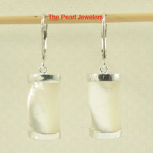Load image into Gallery viewer, Solid Sterling Silver 925 Curved Mother of Pearl Leverback Earrings