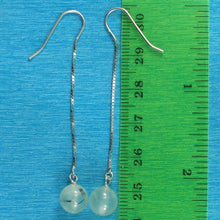 Load image into Gallery viewer, Solid Sterling Silver 925 Box Chain Prehnite Earrings