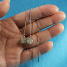 Load image into Gallery viewer, Solid Sterling Silver 925 Prehnite Threader Earrings