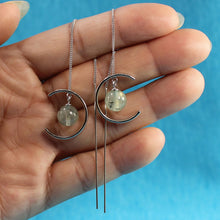 Load image into Gallery viewer, Solid Sterling Silver 925 Prehnite Threader Earrings