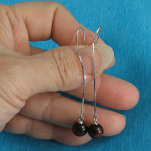 Load image into Gallery viewer, Solid Sterling Silver 925 Box Chain Red Tiger Eye Earrings