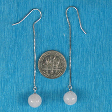 Load image into Gallery viewer, Solid Sterling Silver 925 Box Chain Rose Quartz Earrings