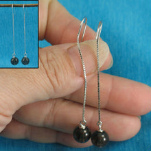 Load image into Gallery viewer, Solid Sterling Silver 925 Box Chain Smoky Quartz Earrings