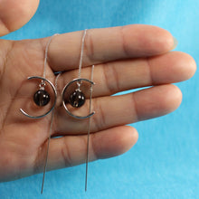 Load image into Gallery viewer, Solid Sterling Silver 925 Smoky Quartz Threader Earrings