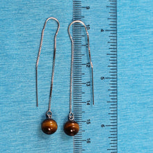 Load image into Gallery viewer, Solid Sterling Silver 925 Box Chain Tiger Eye Earrings