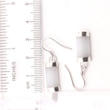 Load image into Gallery viewer, Sterling Silver White Jade Fish Hook Earrings: Minimalist Design