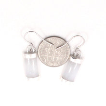 Load image into Gallery viewer, Sterling Silver White Jade Fish Hook Earrings: Minimalist Design