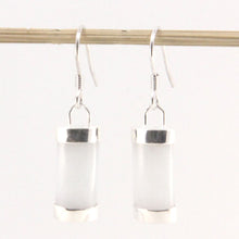 Load image into Gallery viewer, Sterling Silver White Jade Fish Hook Earrings: Minimalist Design