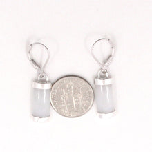 Load image into Gallery viewer, Solid Sterling Silver 925 White Jade Curved Leverback Earrings