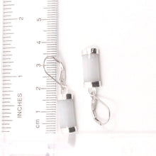 Load image into Gallery viewer, Solid Sterling Silver 925 White Jade Curved Leverback Earrings