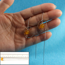 Load image into Gallery viewer, Solid Sterling Silver 925 Yellow Agate Threader Earrings