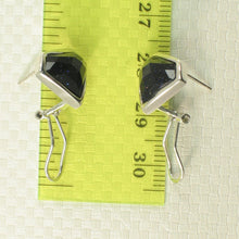 Load image into Gallery viewer, Sterling Silver Blue Sandstone Diamond Omega Back Earrings