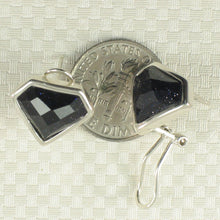 Load image into Gallery viewer, Sterling Silver Blue Sandstone Diamond Omega Back Earrings