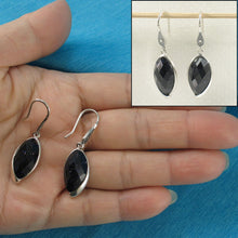 Load image into Gallery viewer, Sterling Silver Blue Sandstone Marquise Hook Earrings (Smaller)