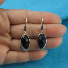 Load image into Gallery viewer, Sterling Silver Blue Sandstone Marquise Hook Earrings (Smaller)