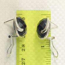 Load image into Gallery viewer, Sterling Silver Blue Sandstone Oval Omega Back Earrings