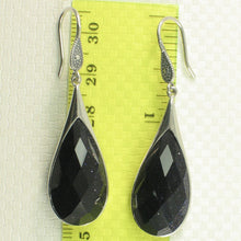 Load image into Gallery viewer, Sterling Silver Blue Sandstone Raindrop Hook Earrings