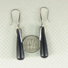 Load image into Gallery viewer, Sterling Silver Blue Sandstone Hook Tube Earrings