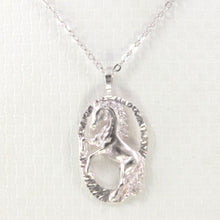 Load image into Gallery viewer, Sterling Silver Satin Finish Horse Pendant Necklace