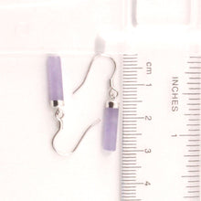 Load image into Gallery viewer, Sterling Silver Lavender Jade Tube Fish Hook Dangle Earrings