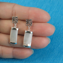 Load image into Gallery viewer, Sterling Silver Good Fortunes Curved Mother of Pearl Dangle Earrings