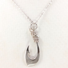 Load image into Gallery viewer, Sterling Silver Polynesian Fish Hook Pendant Necklace