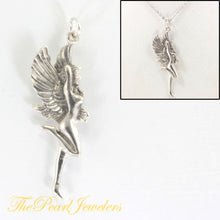 Load image into Gallery viewer, Sterling Silver Winged Fairy Pendant Necklace