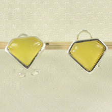Load image into Gallery viewer, Sterling Silver Yellow Agate Diamond Omega Back Earrings