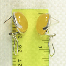 Load image into Gallery viewer, Sterling Silver Yellow Agate Oval Omega Back Earrings