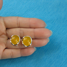 Load image into Gallery viewer, Sterling Silver Yellow Agate Oval Omega Back Earrings