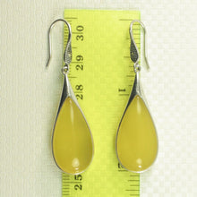 Load image into Gallery viewer, Sterling Silver Yellow Agate Raindrop Hook Earrings