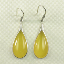 Load image into Gallery viewer, Sterling Silver Yellow Agate Raindrop Hook Earrings
