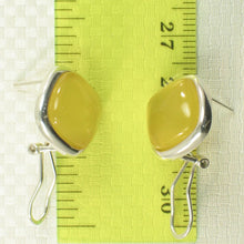 Load image into Gallery viewer, Sterling Silver Yellow Agate Square Omega Back Earrings