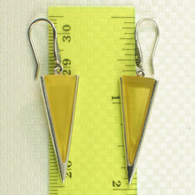 Load image into Gallery viewer, Sterling Silver Yellow Agate Triangle Hook Earrings