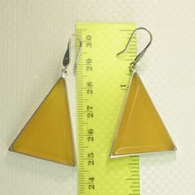 Load image into Gallery viewer, Sterling Silver Yellow Agate Triangle Hook Earrings