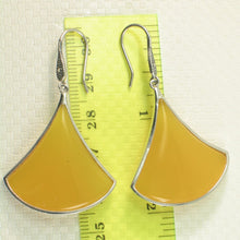 Load image into Gallery viewer, Sterling Silver Yellow Agate Unique Hook Earrings