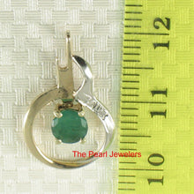 Load image into Gallery viewer, Unique Emerald & Diamond Pendant in Two-Tone 14k Gold