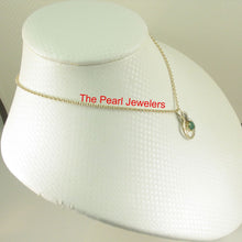 Load image into Gallery viewer, Unique Emerald & Diamond Pendant in Two-Tone 14k Gold