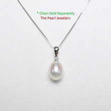 Load image into Gallery viewer, AAA White Freshwater Pearl Pendant ā 14k White Gold + Chain Options