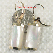 Load image into Gallery viewer, 14K Yellow Gold Leverback Curved White Mother of Pearl Earrings
