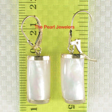 Load image into Gallery viewer, 14K Yellow Gold Leverback Curved White Mother of Pearl Earrings