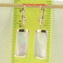 Load image into Gallery viewer, 14K Yellow Gold Leverback Curved White Mother of Pearl Earrings