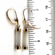 Load image into Gallery viewer, 14K Yellow Gold Leverback Dangle White Mother of Pearl Earrings