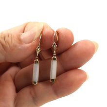 Load image into Gallery viewer, 14K Yellow Gold Leverback Dangle White Mother of Pearl Earrings