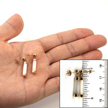 Load image into Gallery viewer, 14K Yellow Gold Ball Dangle White Mother of Pearl Earrings