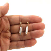 Load image into Gallery viewer, 14K Yellow Gold Ball Dangle White Mother of Pearl Earrings