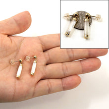Load image into Gallery viewer, 14K Yellow Gold Ball Dangle White Mother of Pearl Earrings