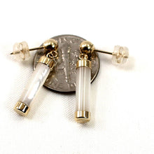 Load image into Gallery viewer, 14K Yellow Gold Ball Dangle White Mother of Pearl Earrings